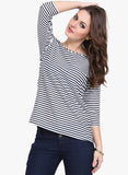 Dede's Navy Blue Striped Blouse--T-Shirt-Dede-Demo Store Rahul Khare - 1