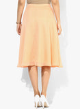 Femella Peach Semi Flared Skirt--Skirts-Femella-Demo Store Rahul Khare - 3