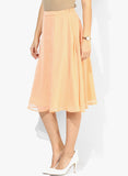 Femella Peach Semi Flared Skirt--Skirts-Femella-Demo Store Rahul Khare - 4