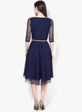 Solid Skater Dress--Dresses-MIAMINX-Demo Store Rahul Khare - 2