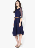 Solid Skater Dress--Dresses-MIAMINX-Demo Store Rahul Khare - 3