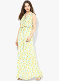 MIAMINX Yellow Coloured Printed Maxi Dress--Dresses-MIAMINX-Demo Store Rahul Khare - 2