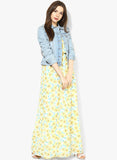 MIAMINX Yellow Coloured Printed Maxi Dress--Dresses-MIAMINX-Demo Store Rahul Khare - 3