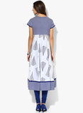 Short Sleeves Princess Panneled Anarkali With Contrast Placket--Kurtas & Kurtis-Sangria-Demo Store Rahul Khare - 2