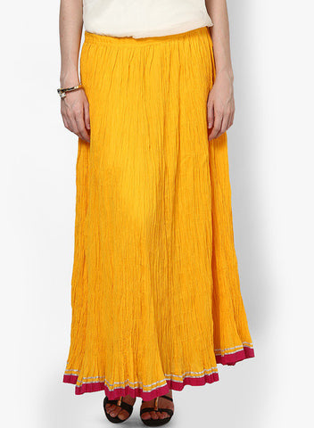 Yellow Flared Skirt--Skirts-Sangria-Demo Store Rahul Khare - 1