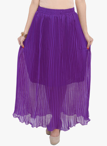 Soundarya Purple Flared Skirt--Skirts-Soundarya-Demo Store Rahul Khare - 1