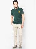 Green Slim Fit Polo T Shirt-Medium / Green-T-Shirt-U.S. Polo Assn.-Demo Store Rahul Khare - 2