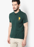 Green Slim Fit Polo T Shirt--T-Shirt-U.S. Polo Assn.-Demo Store Rahul Khare - 4